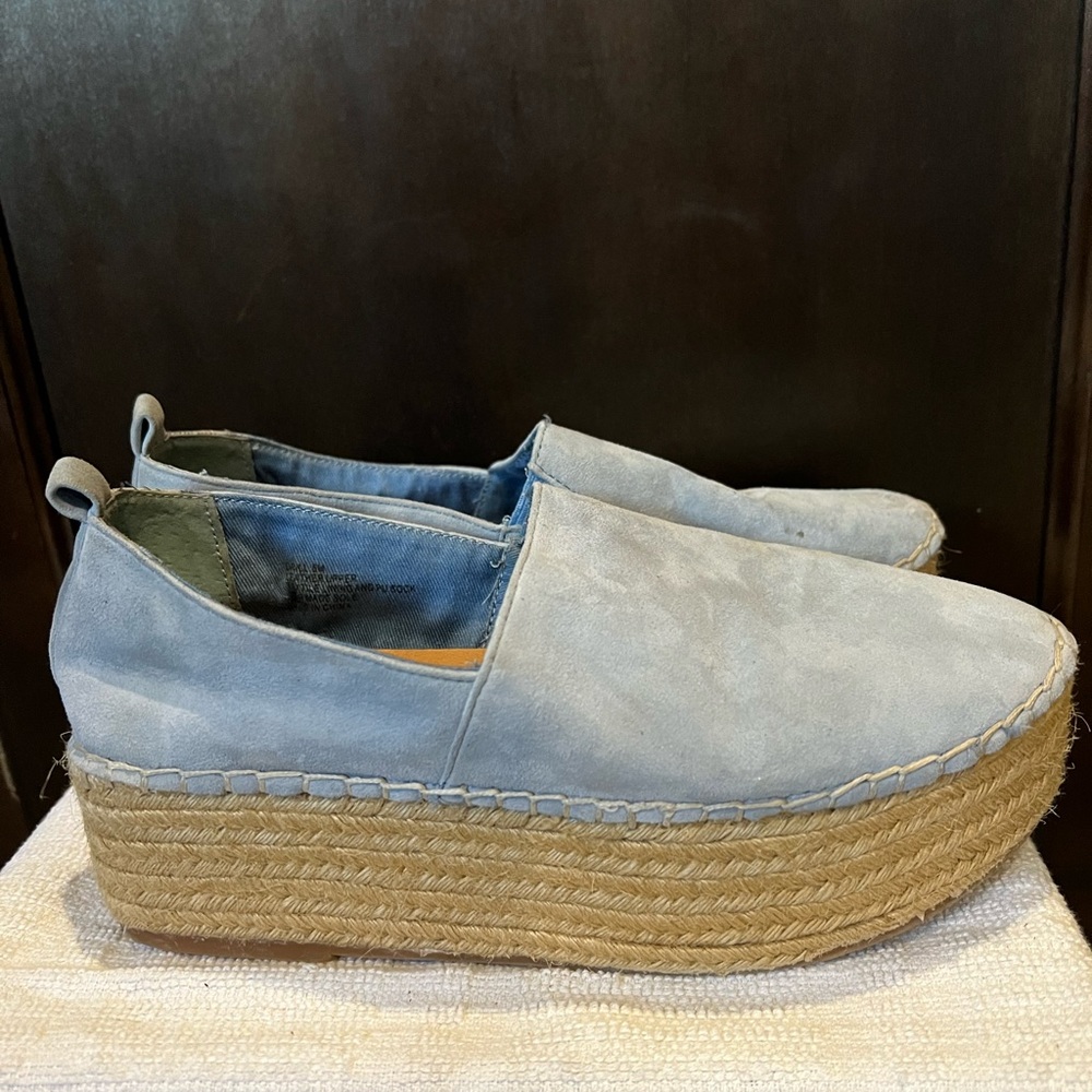 Steve Madden light blue espadrille wedge
